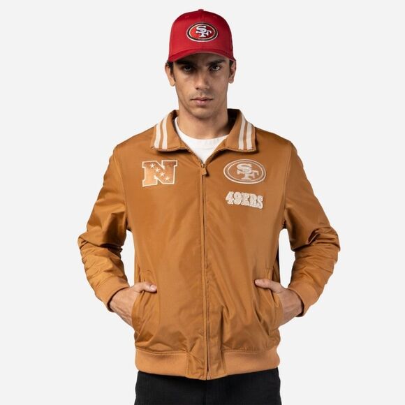 NFL San Francisco 49ers New Era Logo Select Jacket Bronze Tan Men's Size XL New - Picture 3 of 16